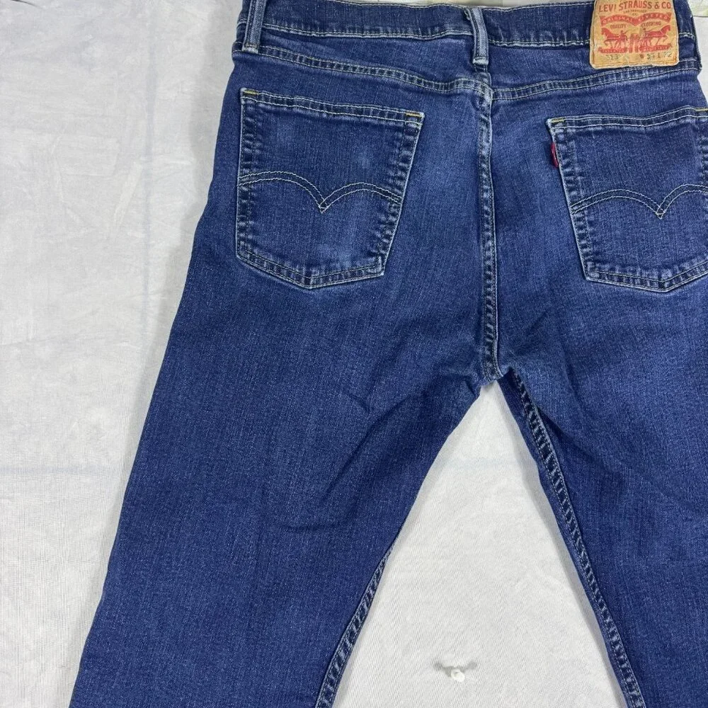Levi's Men's‎ Straight Jeans Blue Denim Zip Fly Mid Rise 5-Pocket Design W34 L32